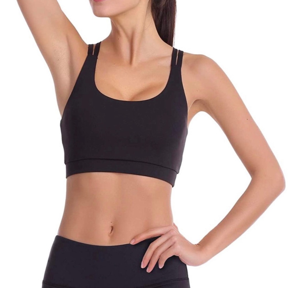 ZERONIC Padded Sports Bra Cross Back - New